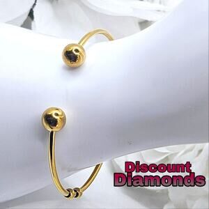 Classis Geometric Style Bangle  Bracelet 18K Yellow Gold on 925 Sterling Silver